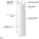 Simple Modern Water Bottle with Straw lid | Insulated Stainless Steel Thermos | Reusable Travel Water Bottles for Gym & Sports | Leak Proof & BPA Free | 34oz, Winter White