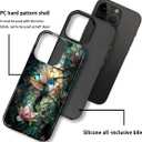 Compatible with iPhone 14 Pro Max Case,Hybrid 2-Layer Hard Shell Silicone Case - Stained Glass Hummingbird - Scratch Resistant Shockproof Cover