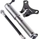 Pro Bike Tool Mini Bike Pump - Compact and Portable Bicycle Tire Pump for Fast Inflation - Compatible with Presta and Schrader Valves - Lightweight and Durable Design - Essential Bicycle Accessories (Titanium)