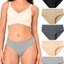 BAMBOO COOL Women's Cool briefs Underwear for Women Lightweight Panties Stretchy Soft Breathable Tag Free Multicolor 5-pack (Large)