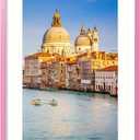 wyooxoo 24x36 Poster Frame Pink Made of Solid Wood Picture Frames Display Pictures 20x30 with Mat or 24x36 Without Mat Colorful Frame For Horizontal Vertical Wall Mounting