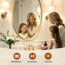 USHOWER Brushed Gold Oval Bathroom Mirror 24x36 Inch