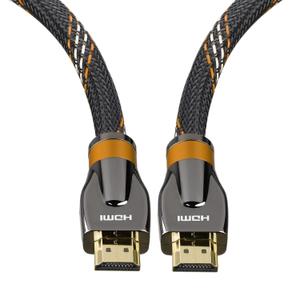 4K HDMI Cable 10FT, High Speed HDMI Cable Braided Nylon & Gold Connector zn Shell(Gun Black) -4K@60Hz DTS:X, HDCP 2.2 & 2.3, HDR 10 Compatible with Roku TV/PS5/HDTV/Blu-ray(Yellow)