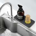 Diatomite Stone Sink Tray Drying Mat for Kitchen Sink Bathroom Counter Trays Diatomaceous Earth Dish Water Absorbing Stone Quick Dry Soap Tray Dispenser Holder Black Bathroom Decor Accessories (Dark Grey Diatomite)