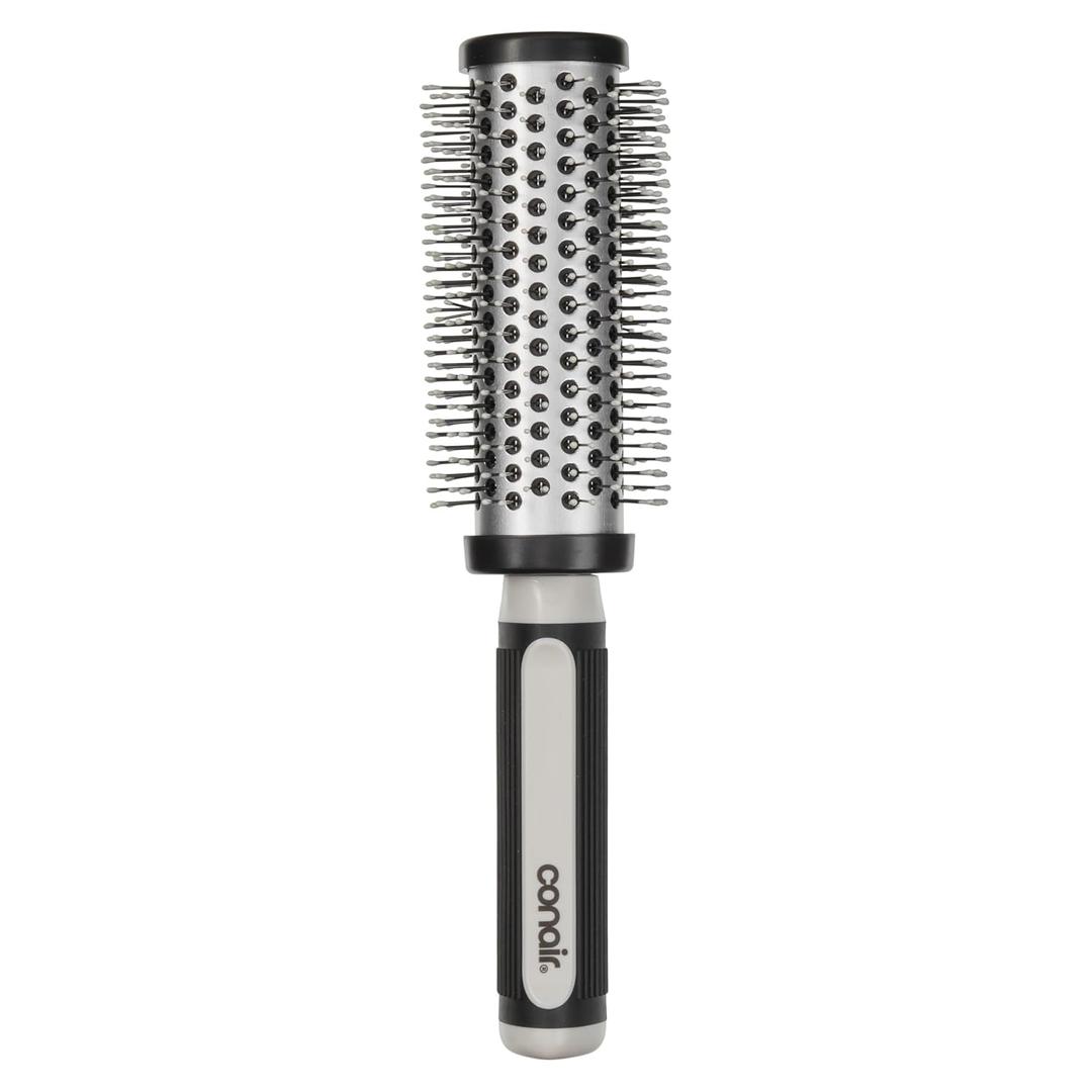 Conair Grip & Style Round Brush, Nylon Bristle Hair Brush for Blowout Styling, For Medium to Long Lengths, Ideal for Curly Hair