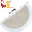 SHENG HONG Christmas Tree Skirt, 72 Inch Buffalo Plaid Xmas Tree Skirts for Christmas, Decorations for Party Holiday Home Decoration - Flax