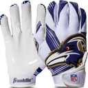 Franklin Sports Youth NFL Football Receiver Gloves - Kids Football Gloves Pair - NFL Team Logos and Silicone Palm (Youth Medium/Large)