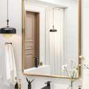20 x 30 Inch Gold Bathroom Mirror for Wall, Aluminum Alloy Frame Rectangular Wall Mounted Mirror for Farmhouse Decor Horizontal or Vertical Ideal for Bedroom, Living Room