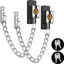 Door Chain Lock Heavy Duty, Security Heavy Duty Chain Door Latch for Front Door Inside Door with Key, Door Lock for Child, Puertas, Hotel, Bedroom,Window (Sliver,2 Pack)