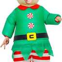 MXoSUM Inflatable Christmas Elf Snowman Costume for Adult Funny Blow up Santa Claus Gingerbread Man Costume