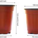 Oubest Plastic Plant Nursery Pots 6" 100 pcs Reusable for Seed Starting Seedlings Cuttings Transplanting Flower Plant Pots