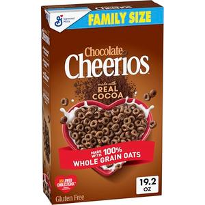 Chocolate Cheerios, Heart Healthy Gluten Free Breakfast Cereal, Made with Whole Grain Oats, Family Size, 19.2 oz (BBD - 06/07/2026)