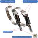 4" Heavy Duty T Bolt Hose Clamp Stainless Steel - Spring Loaded 108mm - 116mm for 4" I.D. Hose with 3mm - 6mm Wall Thickness, Auto-adjusting maintain Constant Tension (108mm - 116mm, 2 Pack)
