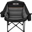 Overmont Oversized Camping Chair for Adults - 400lbs Support Heavy Duty Padded Folding Chair with Cooling Bag Cup Holder Side Pocket Carry Bag - Comfortable Portable for Outdoor Garden Sports Beach