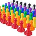 Zonon 64 Pcs Board Games Pieces Multicolor Plastic Pawn Chess Pieces, 1 Inch Tabletop Bulk for Board Component Tabletop Markers Accessories