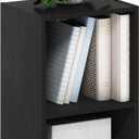 Furinno PASIR Book Shelf, 2-Tier Modern Bookshelf, Open Shelves Bookcase 9 x 12 x 21, for Living Room, Bedroom, Home Office, Blackwood