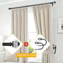2 Pack Curtain Holdbacks, USFOOK Black Decorative Window Drapery Tiebacks (2 Pack/1 Pair), Curtain Tie Back Hooks for Wall with Translucent Finials (3.95" L x 3.4" W)