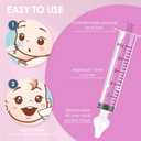 5 x Bluet B - Baby Nasal Syringe (2-Pack) - Safe Silicone Nasal Aspirator for Newborn - Infant Mucus Removal - 10ml Nose Cleaner Syringe for Baby - Toddler Congestion Relief - Reusable Tips - Pink