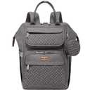 BabbleRoo Diaper Bag Backpack, Multifunction Large Bags with Changing Pad & Stroller Straps & Pacifier Case, Unisex Stylish Travel Back Pack Nappy Changing Bag for Moms Dads (Dark Gray)