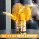 Retrowavy 50 Pcs 14-16 Inches Large Natural Ostrich Feathers Bulk for Centerpieces for Wedding Party Centerpieces Home Decoration Flower Arrangement(Gold)