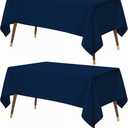Utopia Kitchen Rectangle Table Cloth 2 Pack(60x102 Inches, Navy Blue), Tablecloth Machine Washable, Polyester Table Cover for Dining, Buffet Parties, Picnics, Events, Weddings and Restaurants