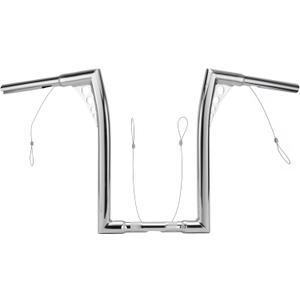 14 Inch Sportster Dyna Ape Hangers Softail Handlebar 1.25 inch Z bar with Pull Wires for Harley 1995-Up Road King 1998-2013 Road GlideChrome