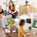 Momcozy 8000mAh Portable Stroller Fan, 27H Ultra-long Battery Life Detachable 4 Speed 360Rotate LED Night Light with 2 Modes, USB Rechargeable Handheld Cooling Fan for Travel/Car Seat/Bedroom