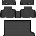 AIPOIL Floor Mats & Cargo Liner Set for 2021-2025 Genesis GV80 (Only fit 5 Seats) All Weather Protection TPE Anti-Slip Automotive Full Set Custom Car Mats Accessories - Black
