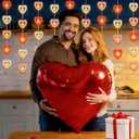 ROCEEI 4 Pack Heart String Lights, 39.2 Ft LED Fairy Lights, Battery Operated Romantic Hanging Light for Bedroom, Wall, Window, Wedding, Party Decor(Wood,20 Bulbs,White Pink Red +Mixed)