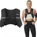 Weighted Vest for Women Men, Soft Iron, Reflective Strips | Soft iron filling, washable, buckle fits 35.4-45.7in chest, reflective strips, arm pocket, for yoga jogging strength training, 10 LB