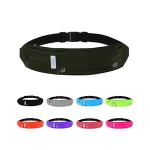 WATERFLY Running Belt Fanny Pack: Runner Marathon Jogging Waist Pack Sport Workout Exercise Fitness Phone Holder Belt for Men Women Jogger Slim Waistband