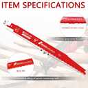 Stud and Nail sawzall Blades,9 Inch 6/12 TPI Reciprocating Saw Blades,Bi-Metal sawzall Blades Nail Embedded Wood(25 -Pack)