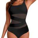 Edelqual Women's Sexy One Piece Bathing Suits Tummy Control Slimming Mesh Modlily Swimsuits for Women 2026 Swimwear, Size Medium