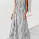 PRETTYGARDEN Women's Maxi Dress Summer Striped Sundress 2026 Spring Smocked A Line Long Flowy Beach Vacation Party Dresses (XL)