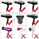 2PCS Hair Dryer Attachment Black Plastic Blower Nozzle Replacement Styling Tool for Home Use or Professional Salon Hairdressing Blow Outer Diameter 4.2cm to 4.6cm