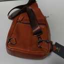 BULLCAPTAIN Genuine Leather Sling Bag with USB Charging Port Multi-pocket Chest Bag for Men Hiking Travel Daypack XB-129