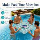 Floating Mahjong Table for Pool, 31.5'' Double-Sided EVA Floating Game Table, Waterproof Mahjong Table with Cup Holders for Mahjong, Cards, Poker & Dominoes, Pool Float Board for Hot Tub, Lake & Beach