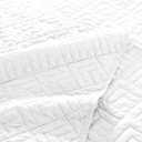 King Size Quilt Set Squares Pattern Bedding Set Lightweight White