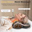 3-in-1 Neck Massager Pillow for Pain Relief, Neck Massager with Heat and Cervical Traction, Deep Tissue Massage Pillow for Shoulder & Back Comfort, Ergonomic Design for Men and Women (Deep Gray)