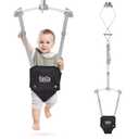 FUNLIO Baby Door Jumper for 6-24 Months (with Door Clamp), Baby Jumper Doorway with Strong Spring & Adjustable Strap, Portable Infant Baby Bouncer, Bearing 40 Lbs, CPC & CE Certified-Black