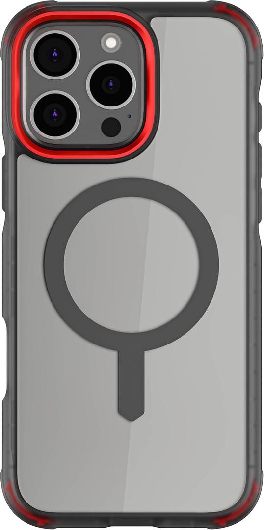 Ghostek Covert iPhone 16 Pro Max Case Clear - Compatible with Apple MagSafe, Silicone Fusion, Slim Fit Shockproof Phone Cover (6.9 Inch, Smoke)