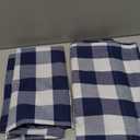 Buffalo Check Curtains 45 inches Long Cotton Basement Navy Blue and White Gingham Plaid Kitchen Window Curtain Panels Living Room Checker Drapes Bedroom Rod Pocket Window Treatment 2 Panels