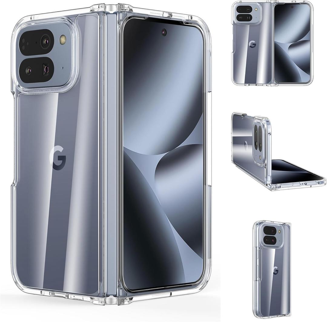 Case for Google Pixel 10 Pro Fold (2025) Phone Case with Crystal Clear Hard Back + Soft TPU Bumper Shockproof Cover for Pixel 10 Pro Fold - Transparent
