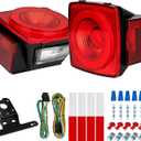 12V Square LED Trailer Light Kit Stop Turn Tail Brake Running License Lights with Wiring Kit for Trailers, Trucks, RVs, Boats, Campers