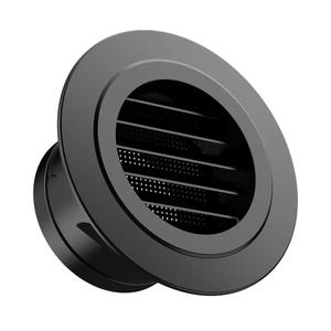 Hon&Guan Soffit Vents 4 Inch, Round Exhaust Air Vent Cover with Built-in Fly Screen for Bathroom Kithchen Office Home, Black