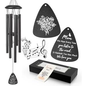 Gifts for Mom, 25''Wind Chimes Black, Mother Birthday Gifts for Mom from Daughter Son, Mother's Day, Thanksgiving, for MomsMoms Gift Ideas for Birthday Decorations