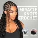 Miracle Knots Human Hair Pre-Separated Feather Crochet Hair Extensions, Afro Kinky Curly Crochet Hair for Black Women Natural Color 18 Inch 60g