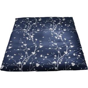 MAXYOYO Mattress Cover for Traditional Japanese Futon Mattress, Futon Floor Mats Cover with Zipper, Super Soft and Machine Washable, Navy Floral, Full