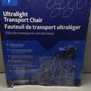 Medline Ultra Lightweight Transport Wheelchair for Adults, Foldable, 19-Inch Seat Width, Blue Frame, Black Upholstery