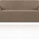 PrinceDeco Stretch Sofa Slipcover 1 Piece Sofa Cover for 3 Cushion Couch Furniture Protector/Cover Couch with Elastic Bottom Soft and Durable Sofa Cover Pet Protector (XL Sofa, Macchiato)